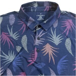 Fabletics Mens‎ Large 24-7 Polo Shirt Multicolor Heathered Performance Stretch